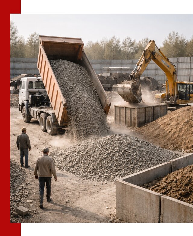 Доставка нерудных материалов с погрузкой и разгрузкой в Биробиджане