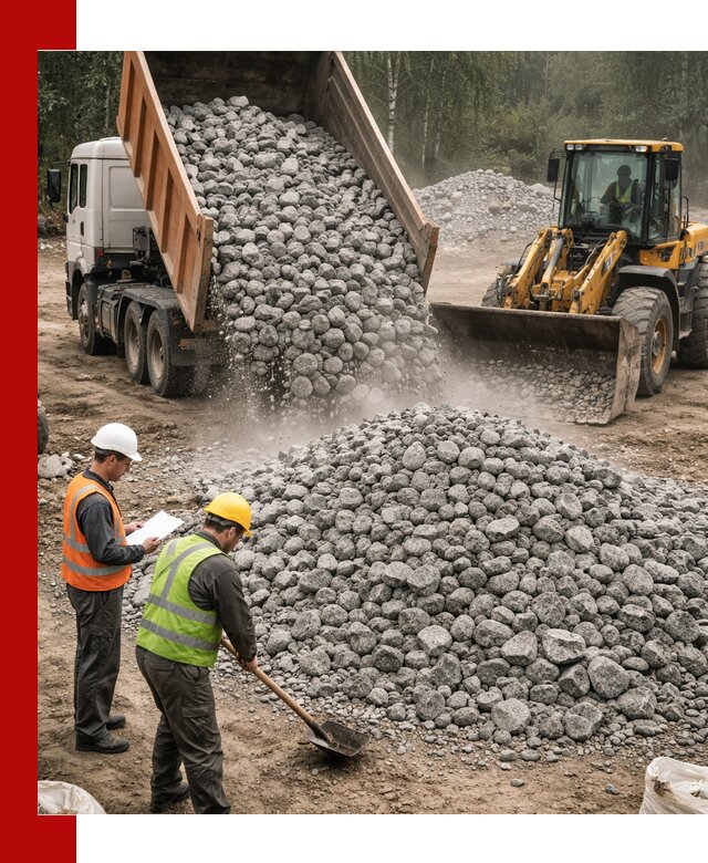 Гранитный щебень фракция 70-150 доставка в Биробиджане