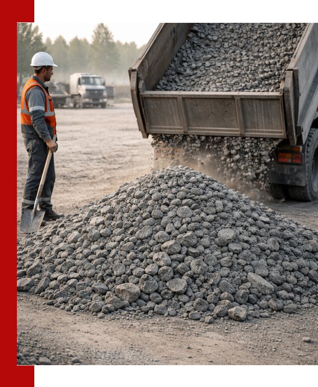 Гранитный щебень фракции 100–201 для строительства в Биробиджане