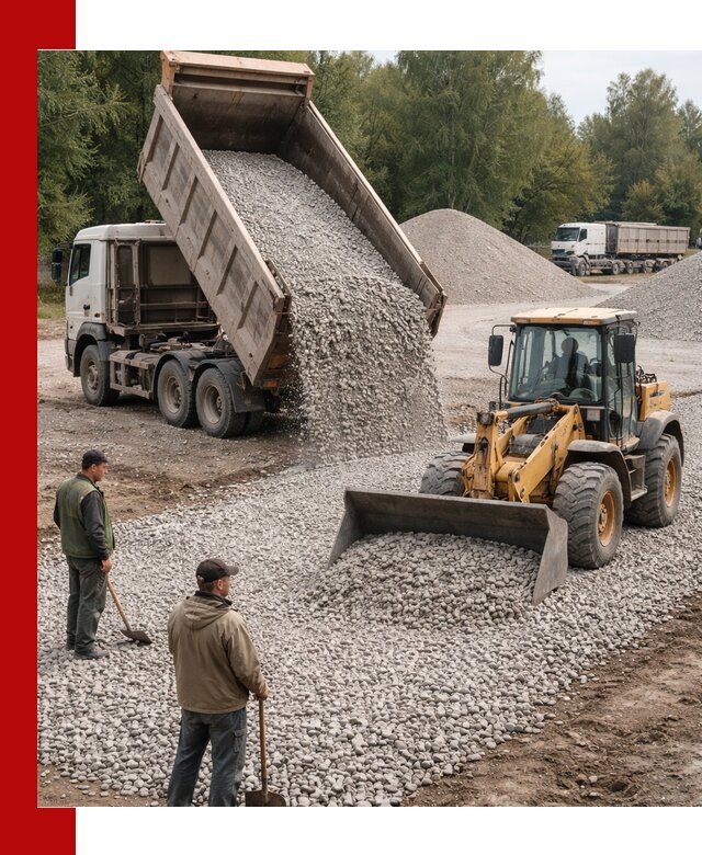 Купить гравийный щебень фракция 20-40 в Биробиджане с доставкой