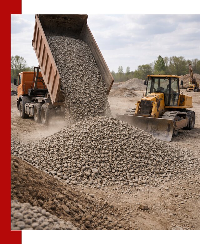 Доставка гравийного щебня фракции 40-70 в Биробиджане