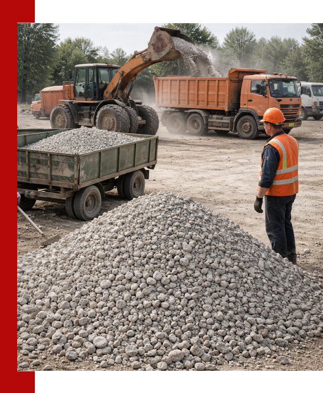 Доставка известнякового щебня фракция 20–40 в Биробиджане