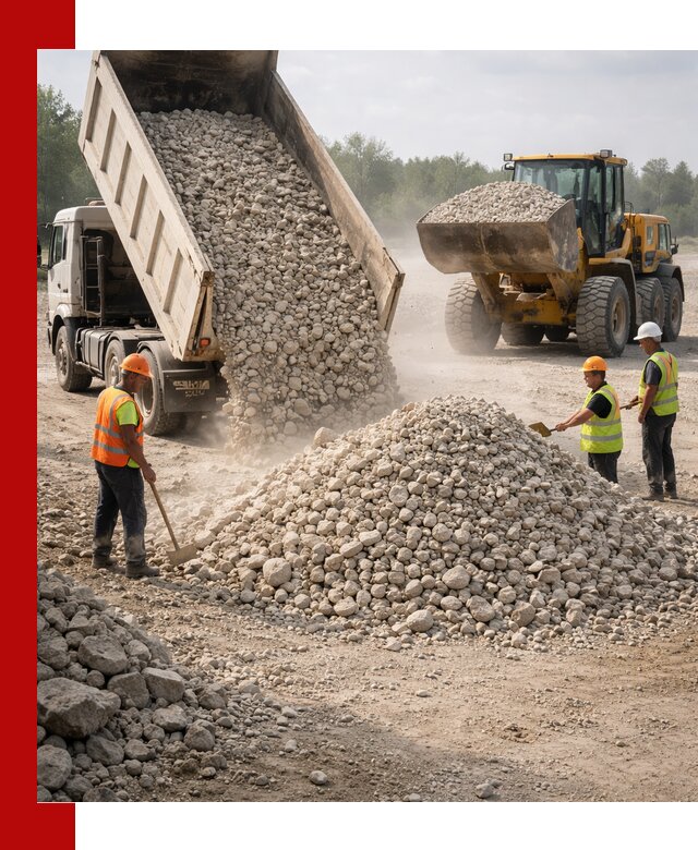 Доставка известнякового щебня фр. 40-70 в Биробиджане