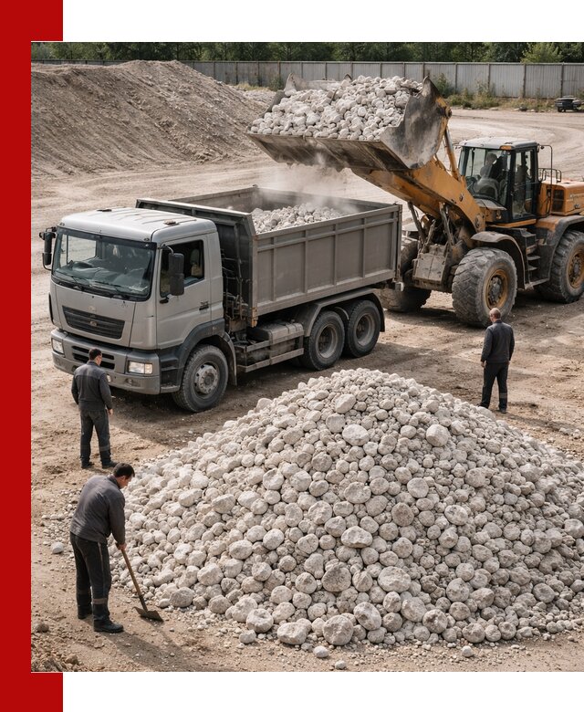 Известняковый щебень фракция 70–150 с доставкой в Биробиджане