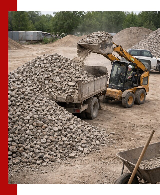 Доставка вторичного щебня в Биробиджане для строительных работ