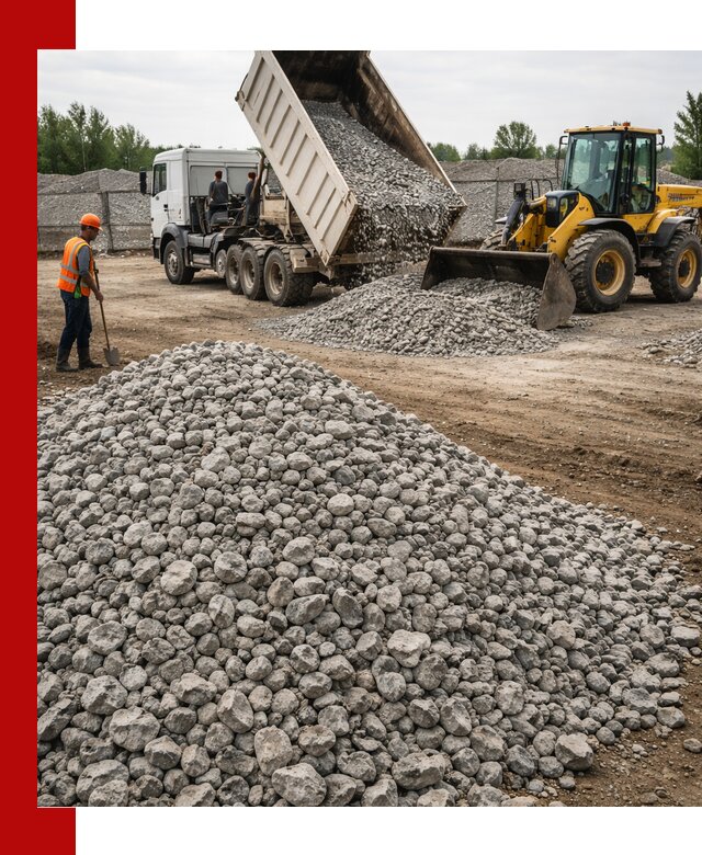 Доставка бетонного щебня фракции 40-70 в Биробиджане