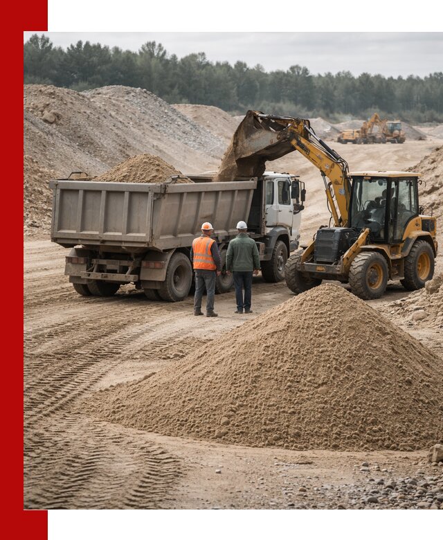 Карьерный среднезернистый песок с доставкой в Биробиджане