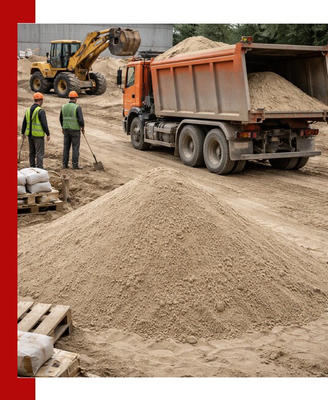 Доставка и продажа мытого речного песка в Биробиджане