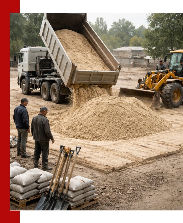 Доставка мытого песка в Биробиджане с самосвалами по выгодной цене
