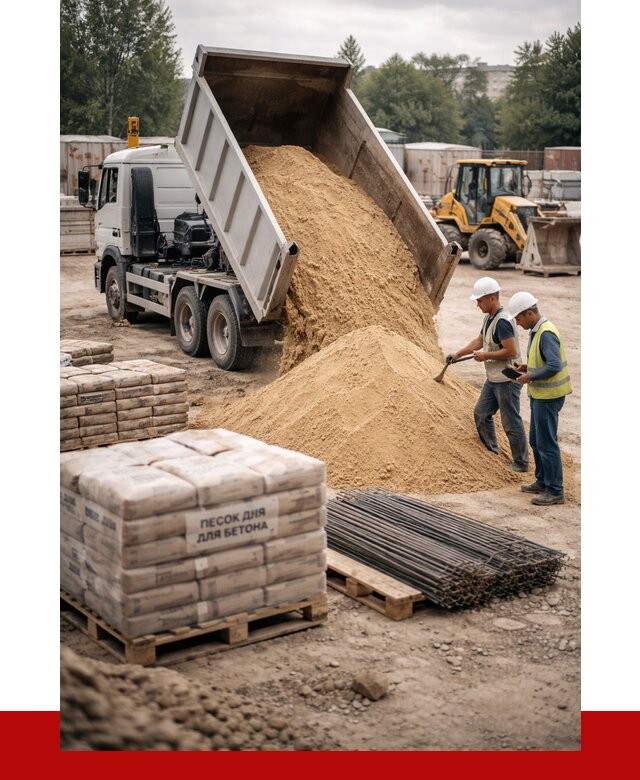 Песок для бетона в Биробиджане от 2535 р. с доставкой, ПРОНЕРУДБрб