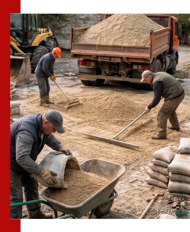 Поставка песка для стяжки в Биробиджане с быстрой доставкой