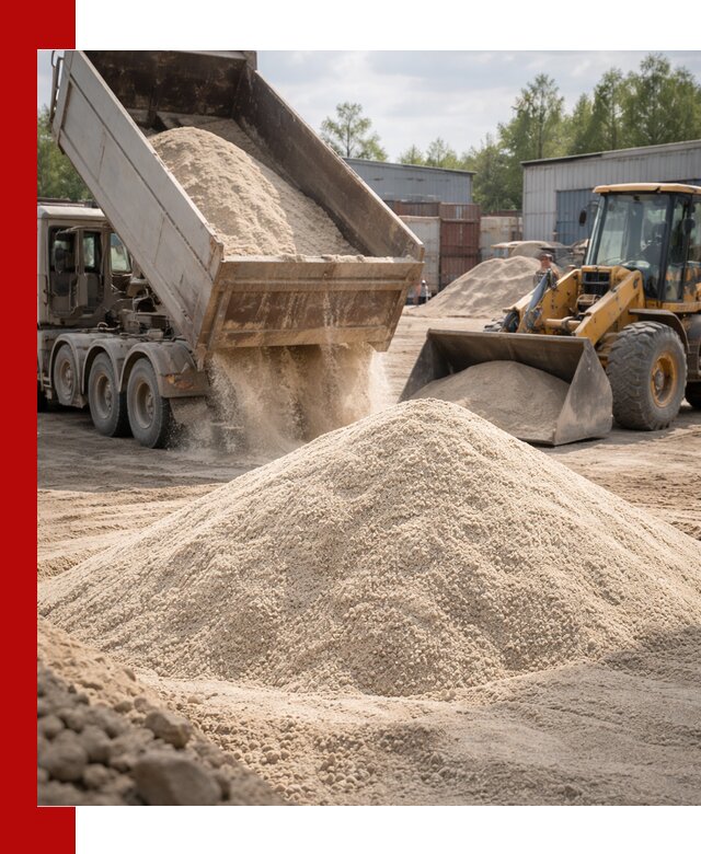 Кварцевый песок с доставкой в Биробиджане для строительных работ