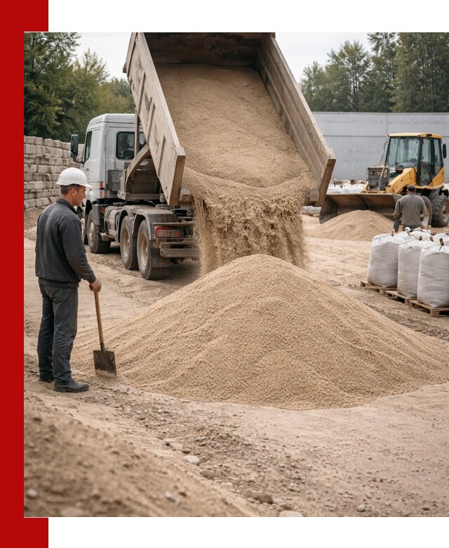 Кварцевый песок фракция 0–3 мм с доставкой в Биробиджане