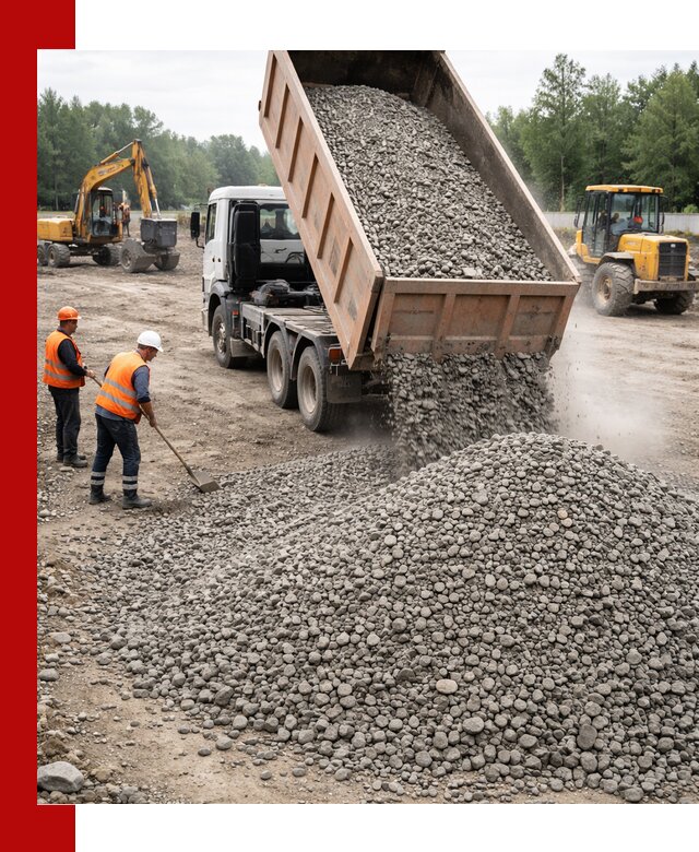 Доставка гравия фракции 40-70 в Биробиджане оптом и в розницу