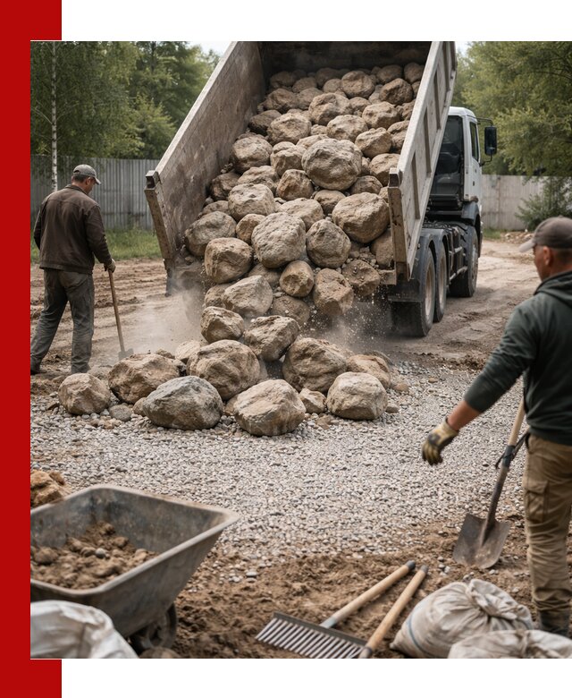 Доставка и укладка булыжника в Биробиджане