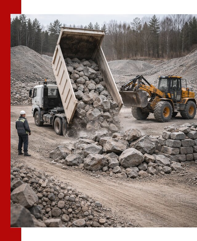 Доставка и продажа бутового гранитного камня в Биробиджане