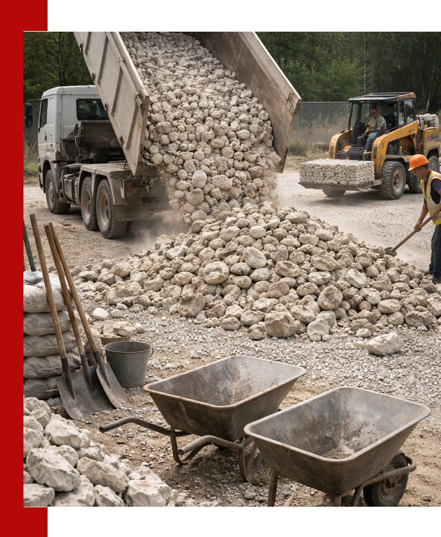 Доставка и продажа бутового известнякового камня в Биробиджане