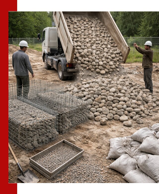 Камень для габионов фракция 70–151 в Биробиджане