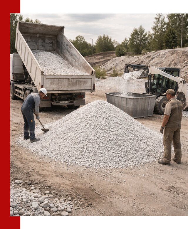 Доставка и продажа белой мраморной крошки в Биробиджане