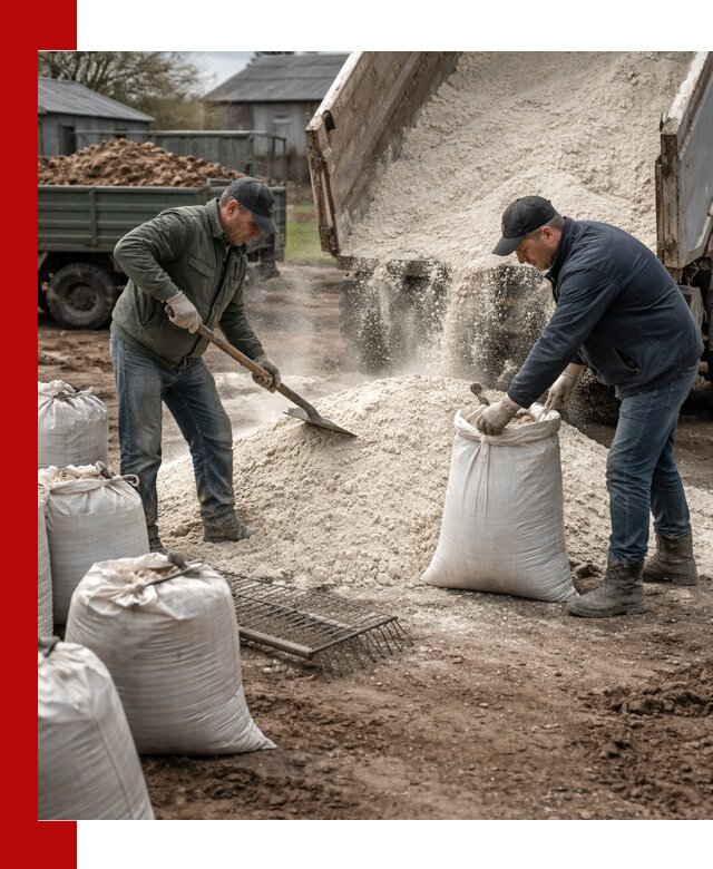 Доставка извести пушонки в Биробиджане оптом и мелким оптом