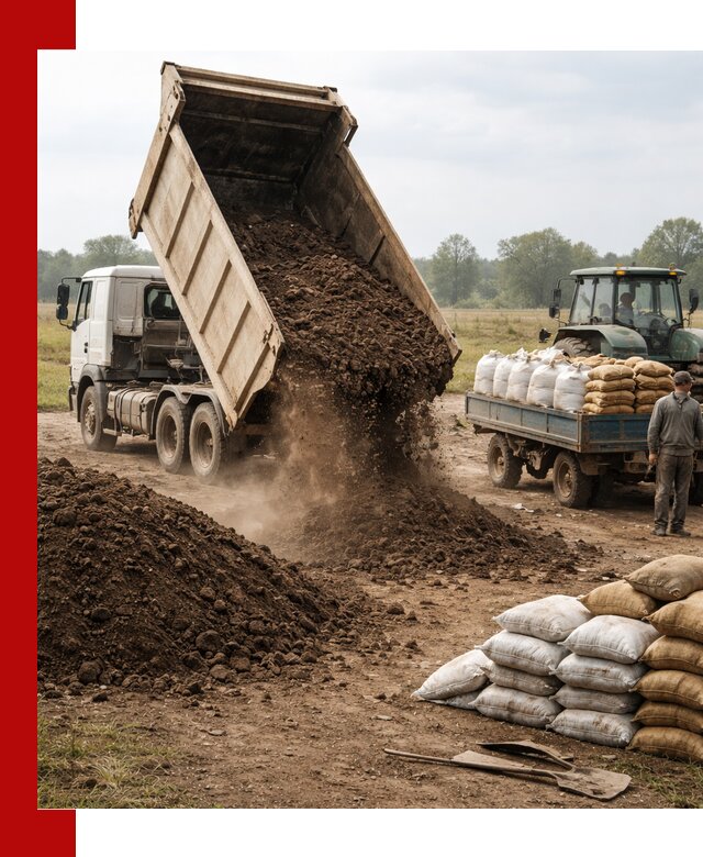 Доставка грунта и удобрений оптом в Биробиджане для сельхоз и строительства