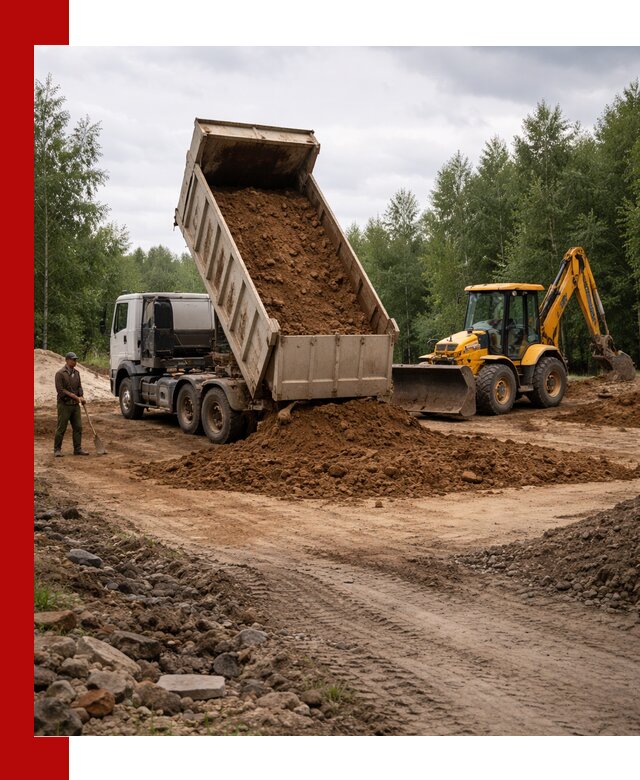 Доставка суглинка самосвалами в Биробиджане подсыпка и планировка