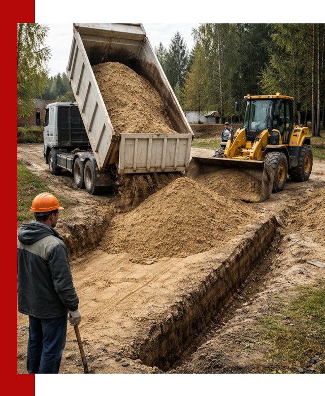 Доставка песчаного грунта в Биробиджане для строительных работ