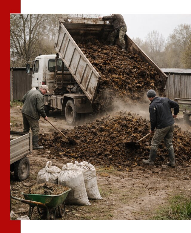 Доставка коровьего навоза самосвалом в Биробиджане