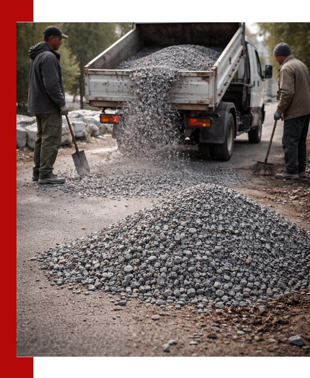 Гранитная крошка для посыпки дорог и тротуаров в Биробиджане