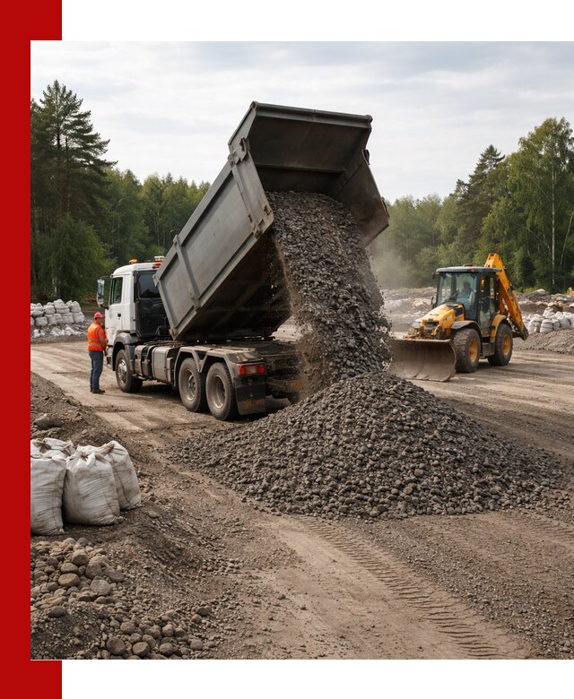 Доставка дробленого асфальта в Биробиджане для дорожных работ