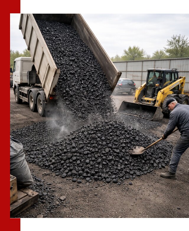 Доставка угля орех в Биробиджане оптом и в розницу