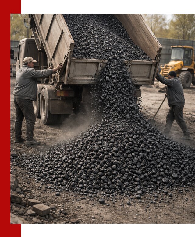 Доставка угля семечка самосвалами в Биробиджане