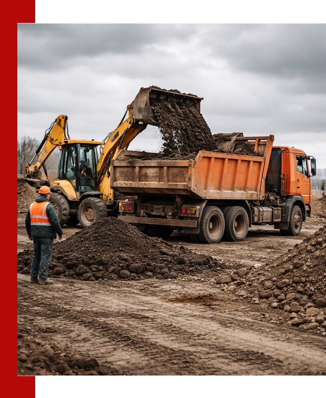 Вывоз грунта и строительного мусора в Биробиджане грузовыми самосвалами