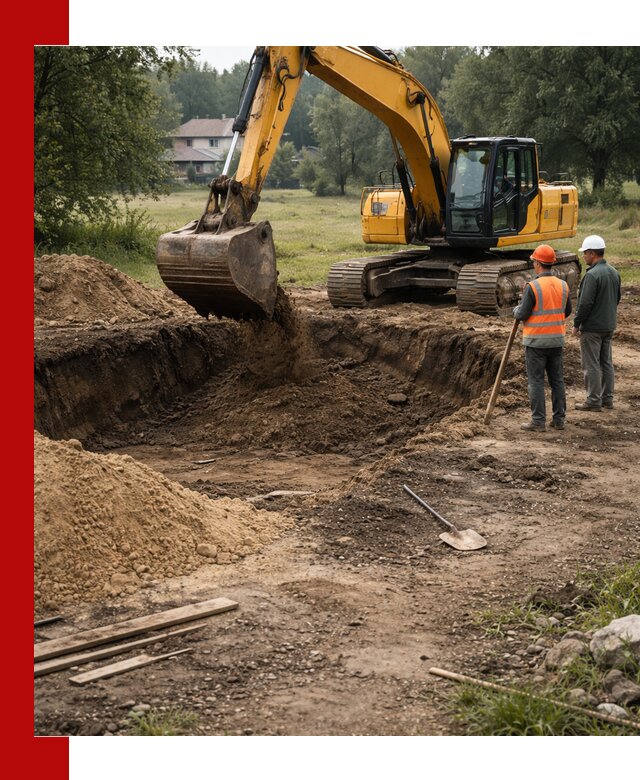 Рытье котлована под фундамент в Биробиджане (быстро и недорого)