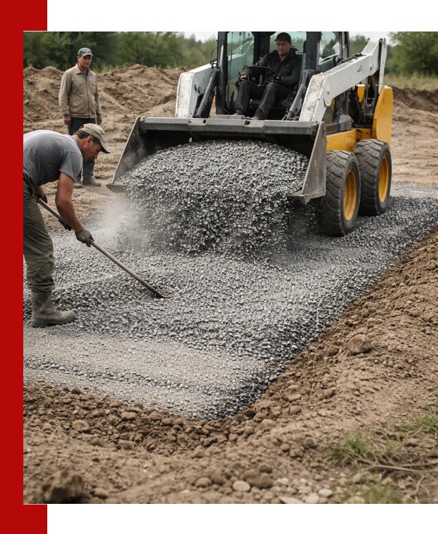 Устройство щебеночной подушки в Биробиджане для дорог и фундаментов